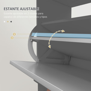 Mueble Zapatero Estrecho Zapatero Entrada Recibidor con 2 Cajones Abatibles y 1 Cajón Extraíble para 8 Pares de Zapatos para Pasillo 60x23,5x98,5 cm Gris