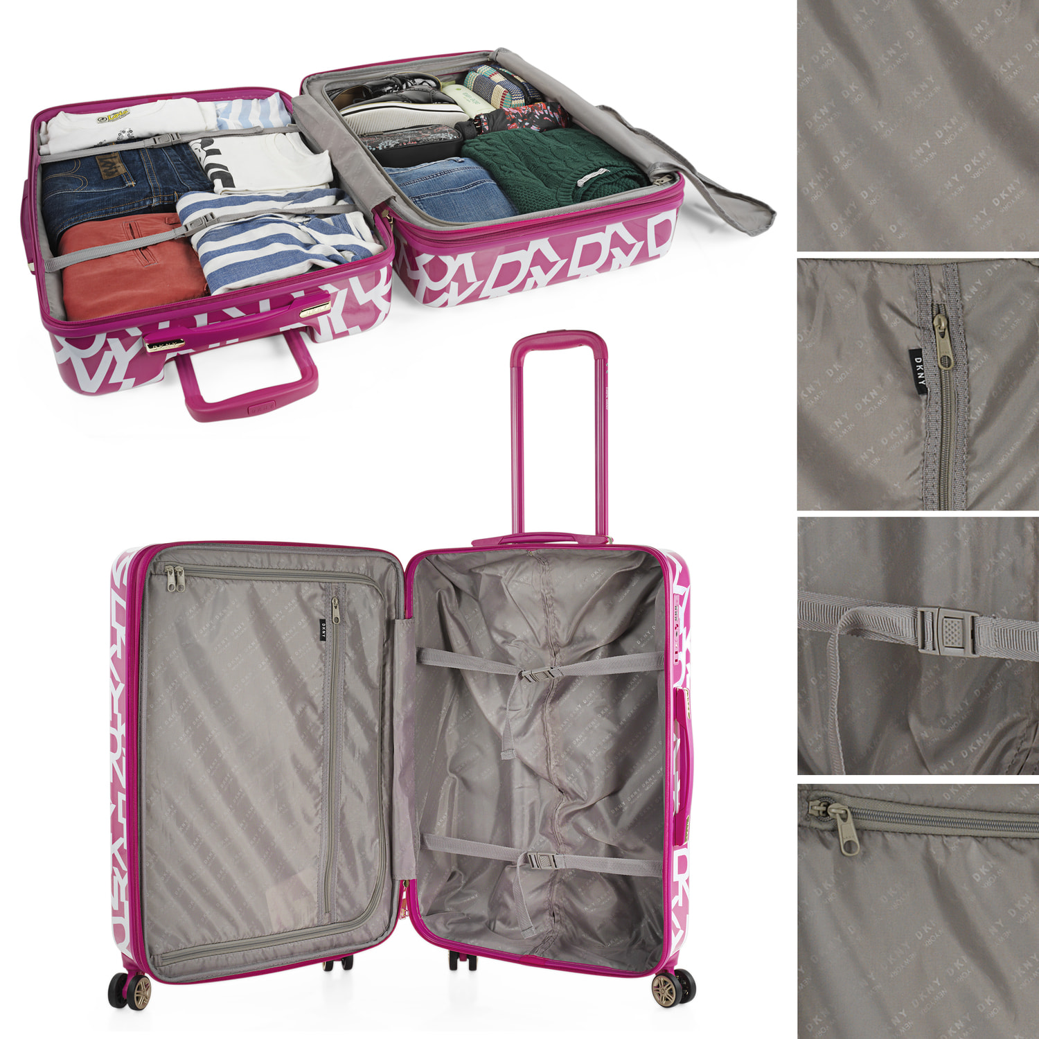 Juego De Maletas Pc Dkny Dkny-626 Signature Hardside Magenta