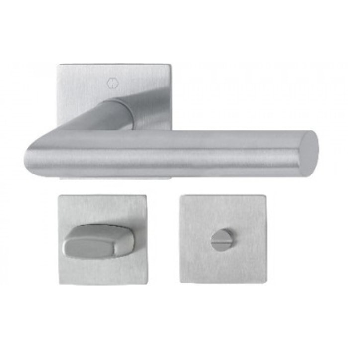 Paire de béquille sur rosace plate autocollante carrée Condamnation 7mm/35-45mm Amsterdam Inox F9 - HOPPE - 3807871 ROZ