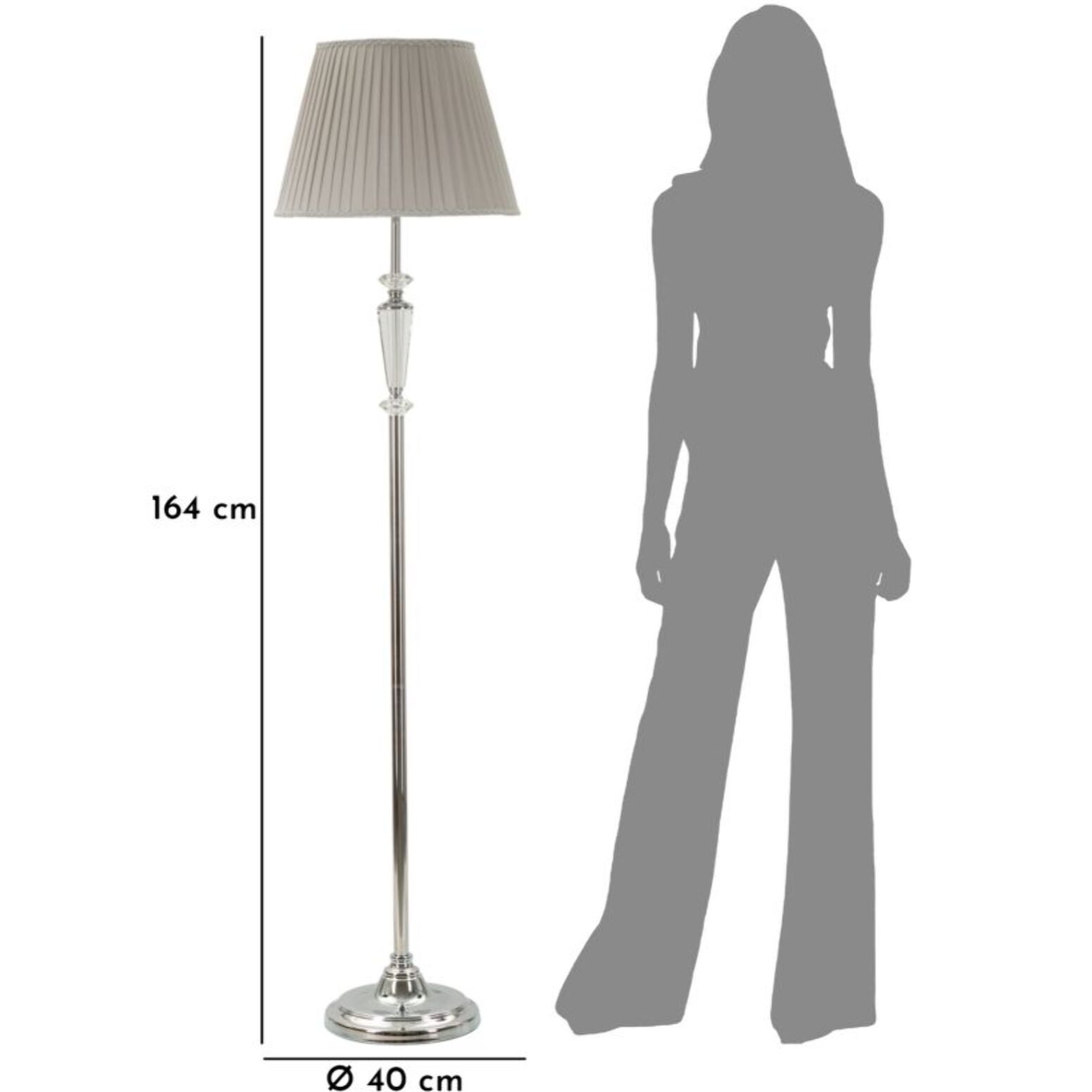 LAMPADA DA TERRA SILVERY CM Ø 164X40