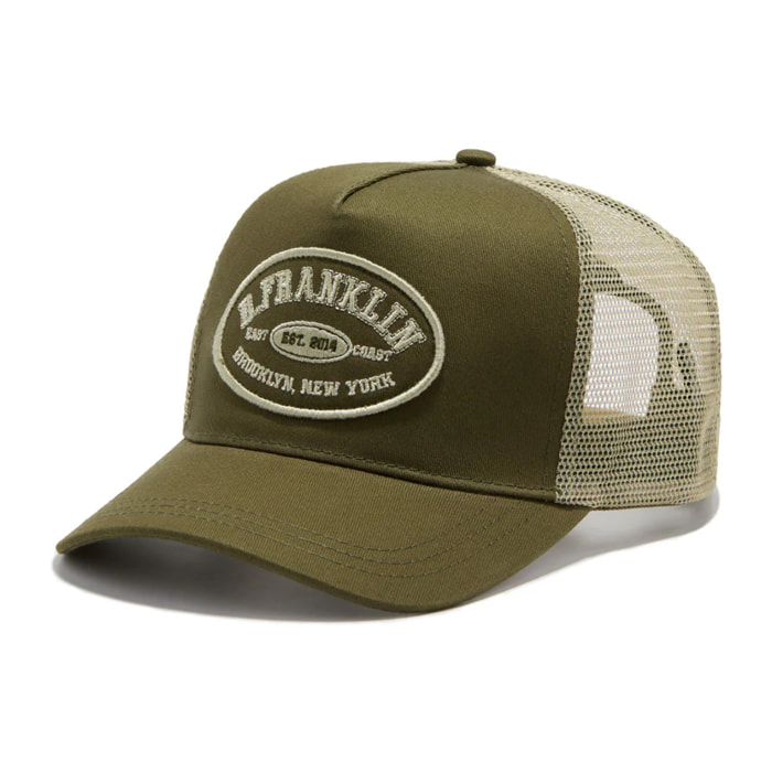 Gorra Trucker Hombre  Parche Verde Militar