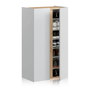 Armario zapatero Eitan Blanco Artik (Blanco Mate) - Roble Nodi