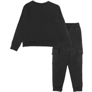Chándal de invierno para niña Leone 1947 Nature, cuello redondo y pantalón cargo