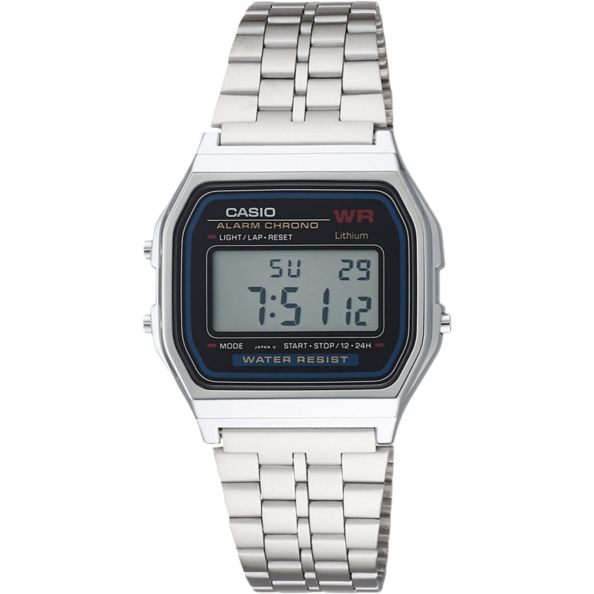 Reloj Casio A-159WA-N1 Unisex Digital Cuarzo con Correa de Acero inoxidable