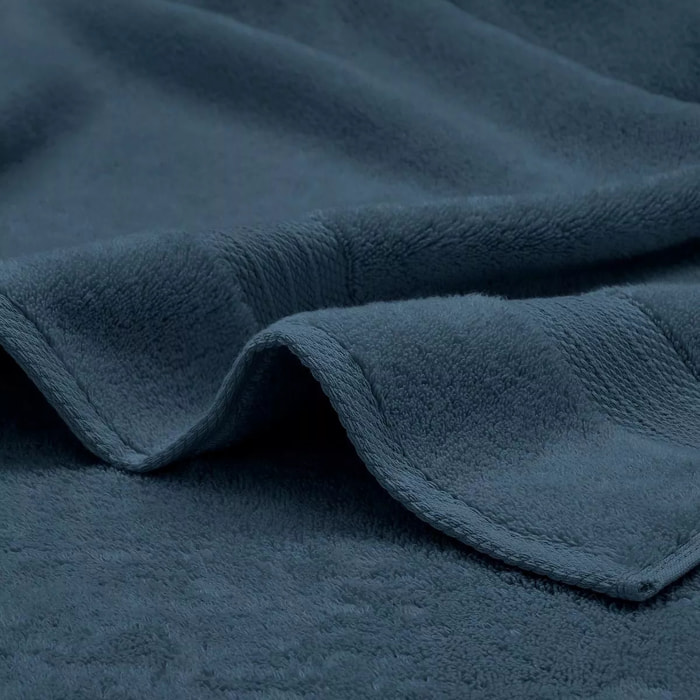 Carre avec oeillet pur coton 550 g/m² uni bleu Elea bleu ardoise