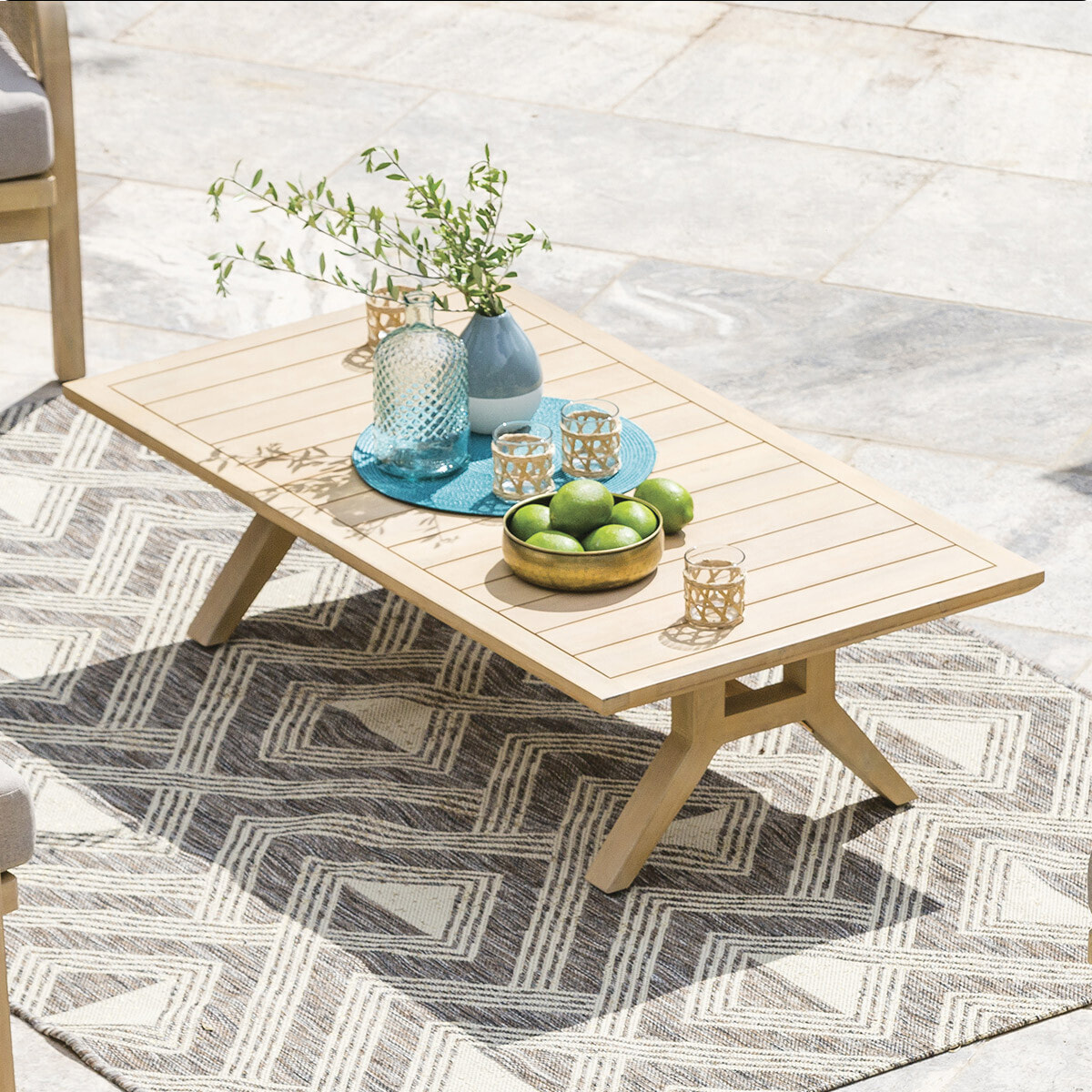 Table basse de jardin rectangulaire Papouasie Acacia