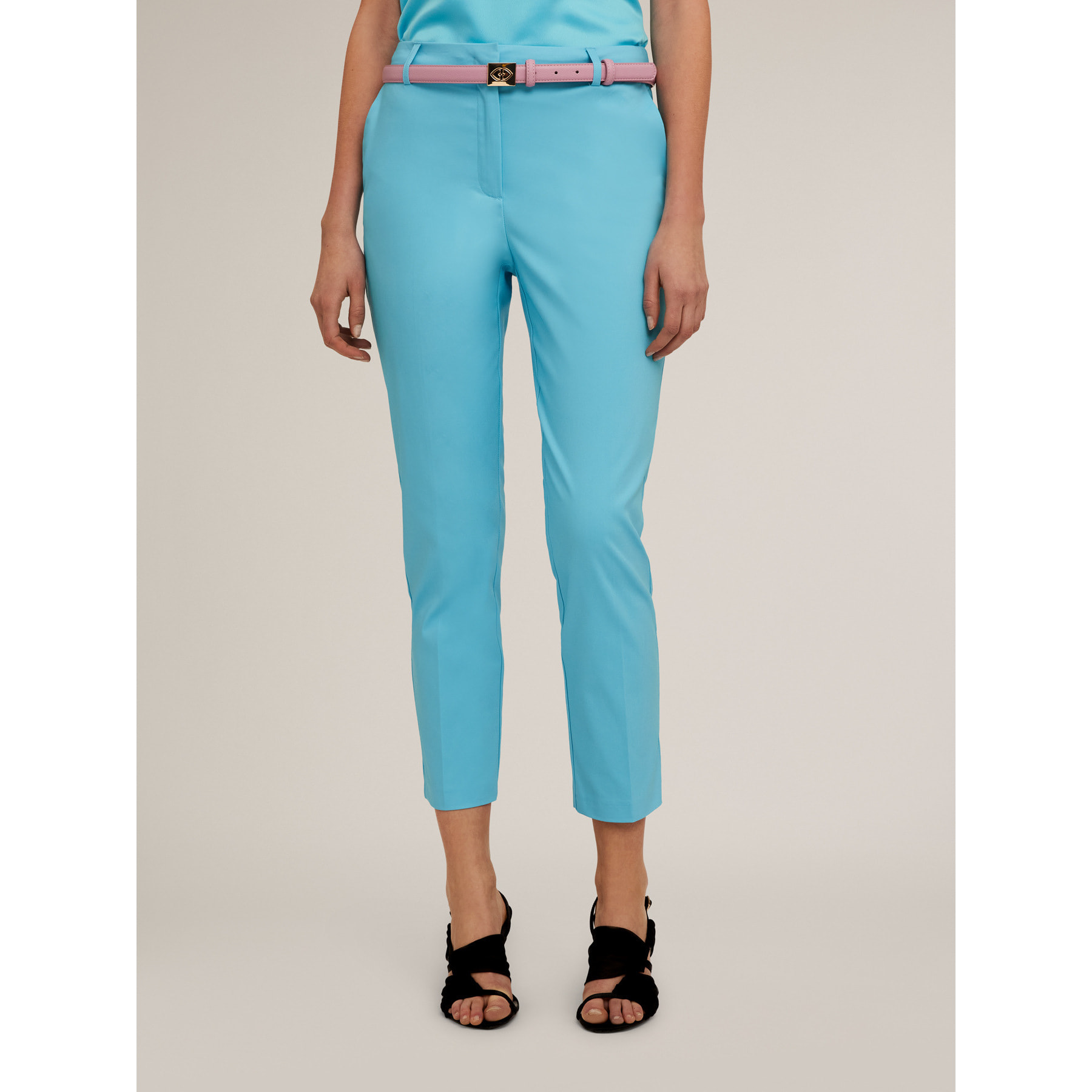 Motivi - Pantalón regular de tejido técnico - Light - blue