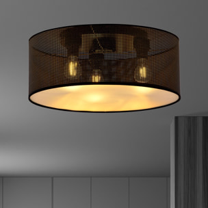 Lampada a sospensione ASTON in acciaio nero e oro