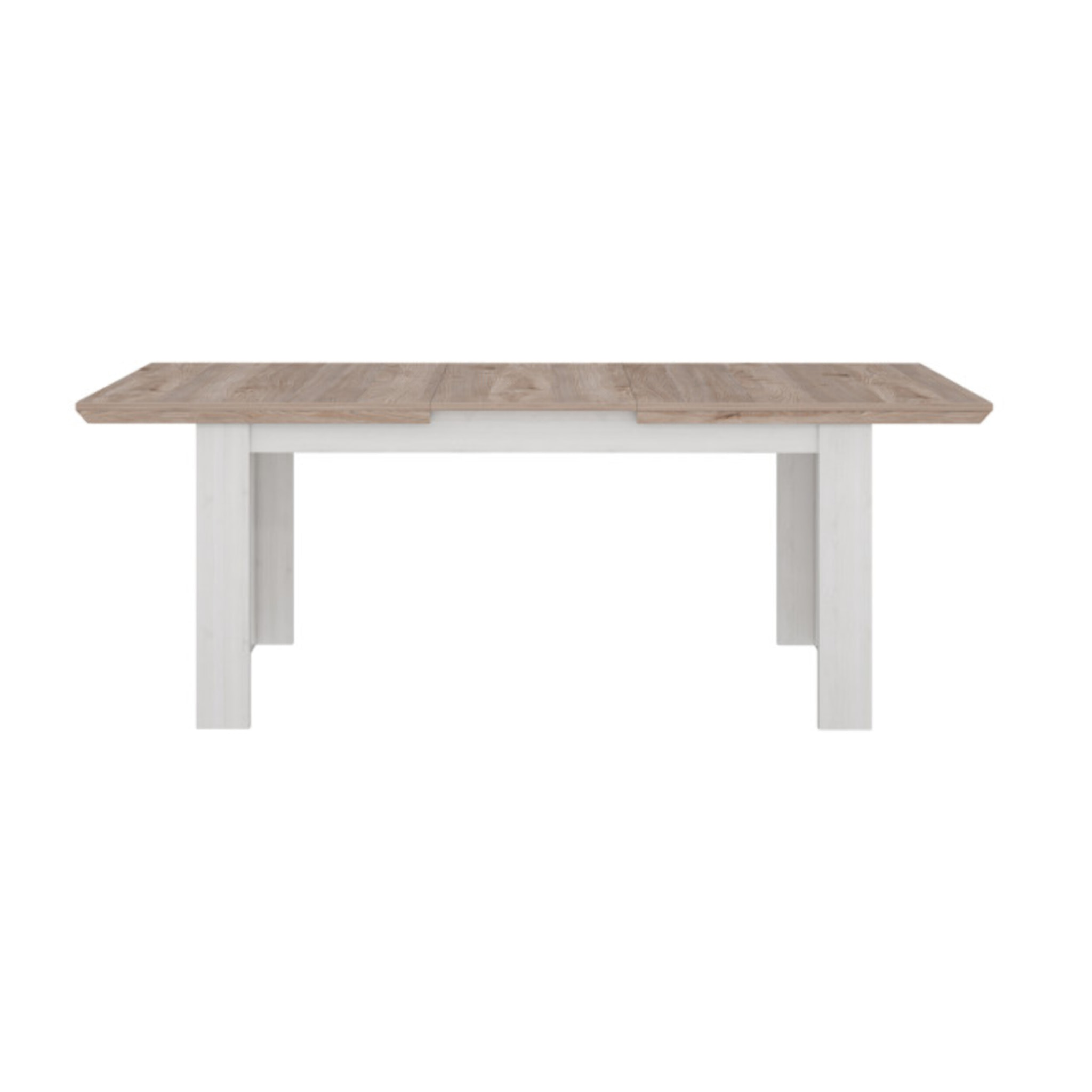 Table de repas extensible 160/206cm en bois effet chêne blanchi - ILONA