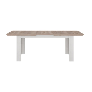 Table de repas extensible 160/206cm en bois effet chêne blanchi - ILONA
