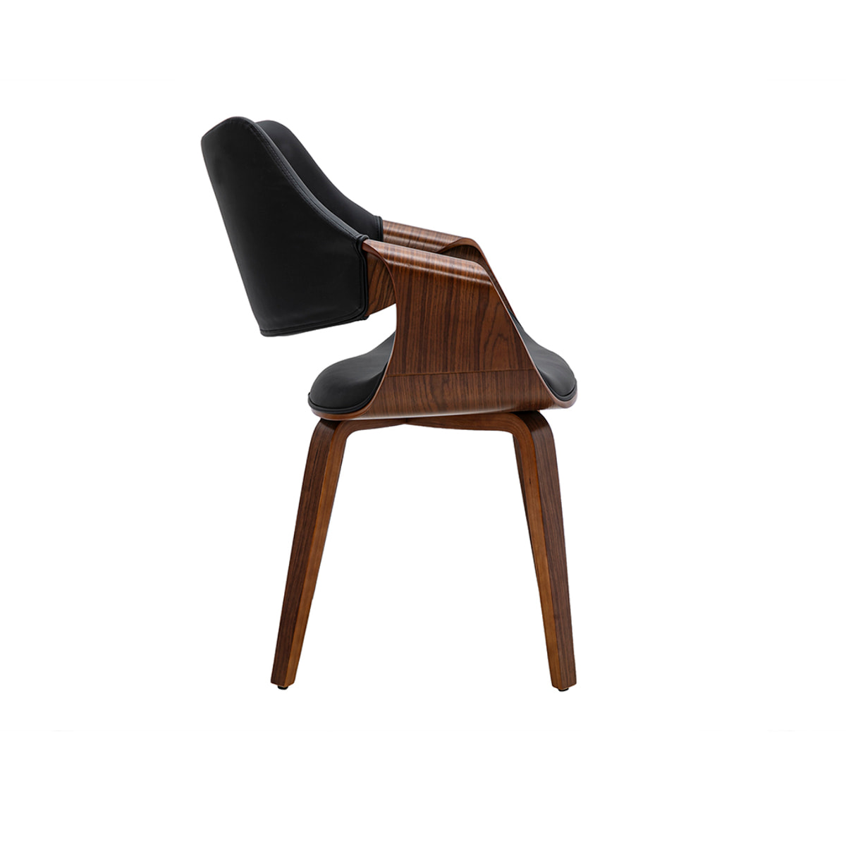 Chaises noires et bois foncé noyer (lot de 2) SEVAN