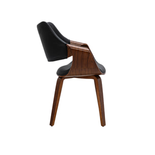 Chaises noires et bois foncé noyer (lot de 2) SEVAN