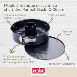 Moule à manqué et à savarin double fond Zenker PerfectBack+