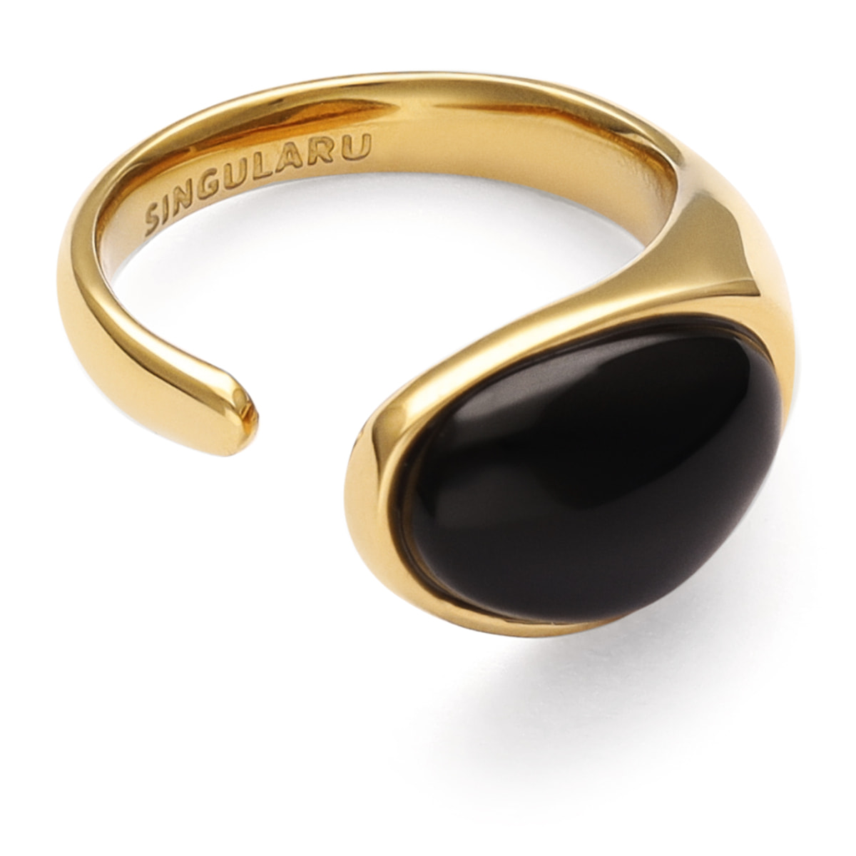 Anello Black Catalina Acciao Placcato Oro