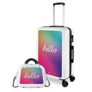 Juego De Maletas Pc Itaca Base Blanco Blanco Hello