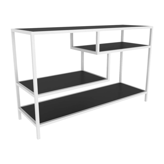 Mobile porta TV Dplizzar, Credenza da soggiorno, Armadio basso per TV, Base parete attrezzata, 120x39h75 cm, Bianco e Antracite