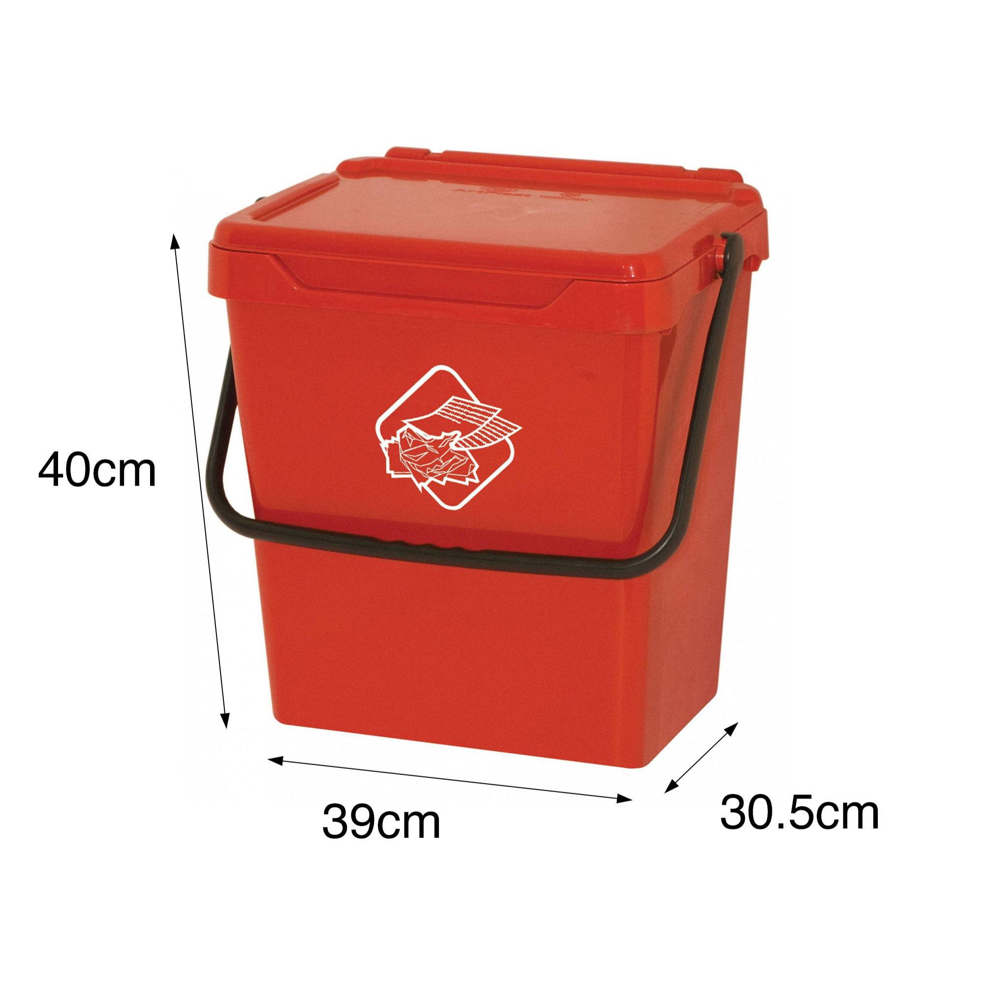 Pattumiera Fosca, Cestino portarifiuti, Bidone per raccolta differenziata, Cestino spazzatura, 100% Made in Italy, 40x31h39 cm, Rosso