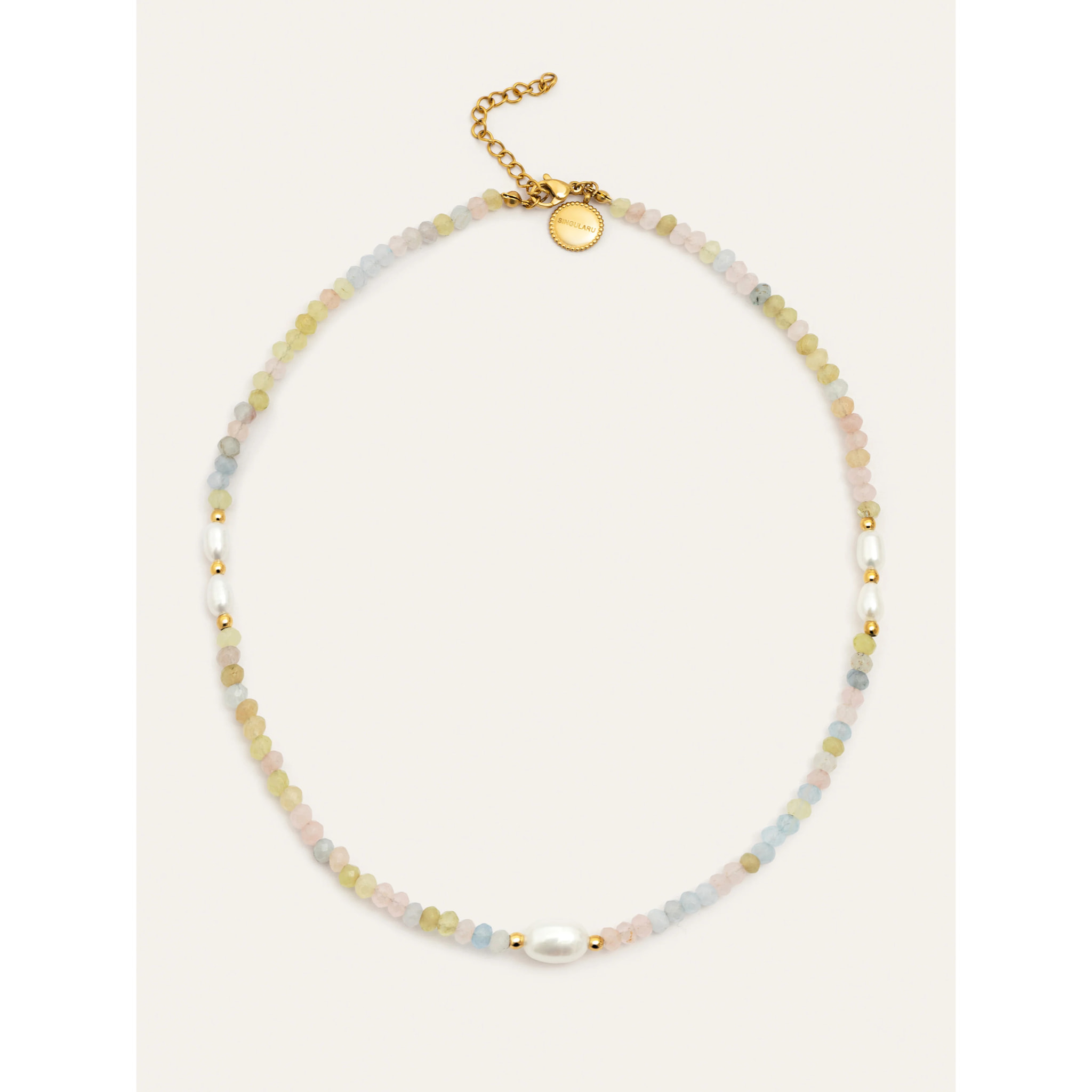 Collar Daphne Pearls Acero Baño Oro