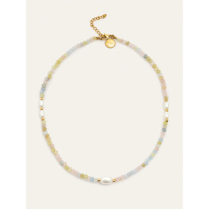 Collar Daphne Pearls Acero Baño Oro