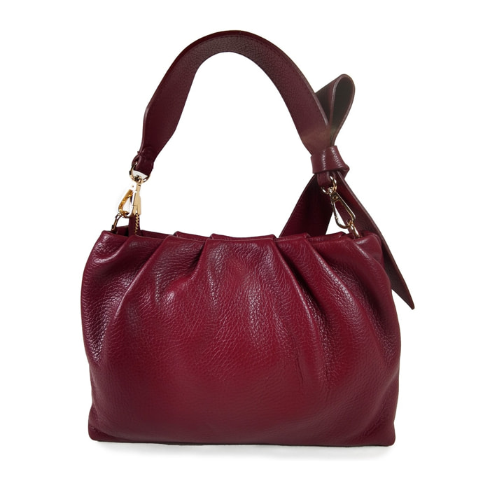 Borse Donna colore Bordeaux-in pelle Made in Italy 18x26x5cm