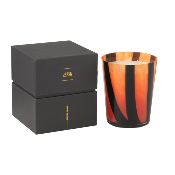 J-Line bougie Parfumée Noa Lignes - orange - medium - 68H