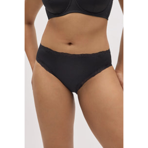 Slip midi con pizzo nero