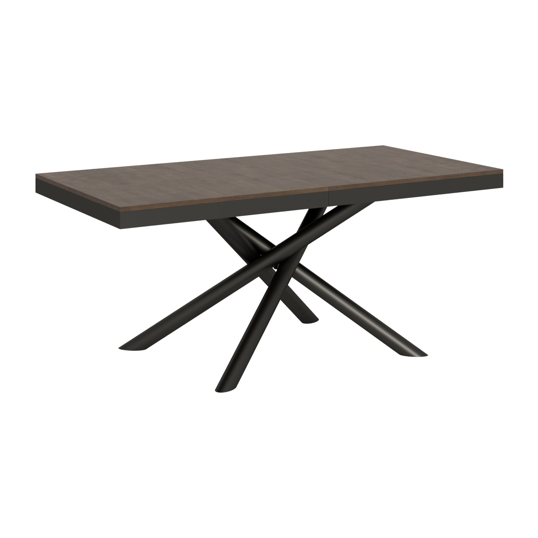 Table extensible 90x180/440 cm Famas Evolution Noyer cadre Anthracite