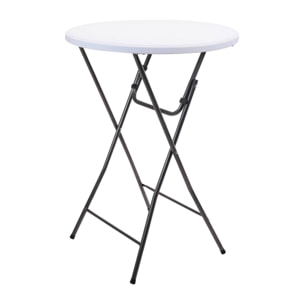 Well Home Mesa alta en color Blanco y patas Negras Ø80x110cm