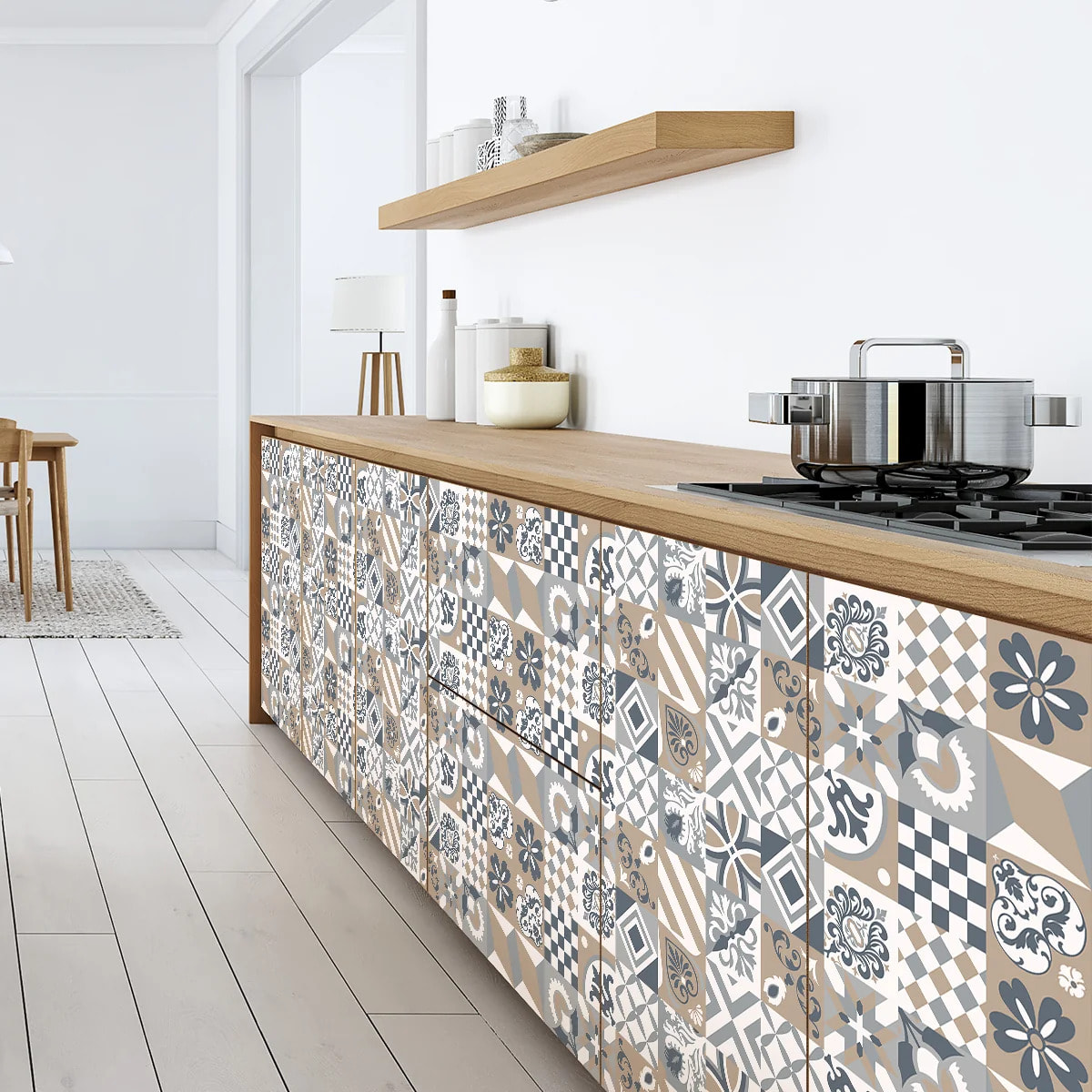 Sticker carrelage - Ambiance Sticker - 60 CARREAUX DE CIMENT MEUBLE BARCENAS - CARREAUX - 20x20cm
