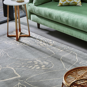 Tapis salon et chambre fait à la main en laine motif floral CHICDOUE