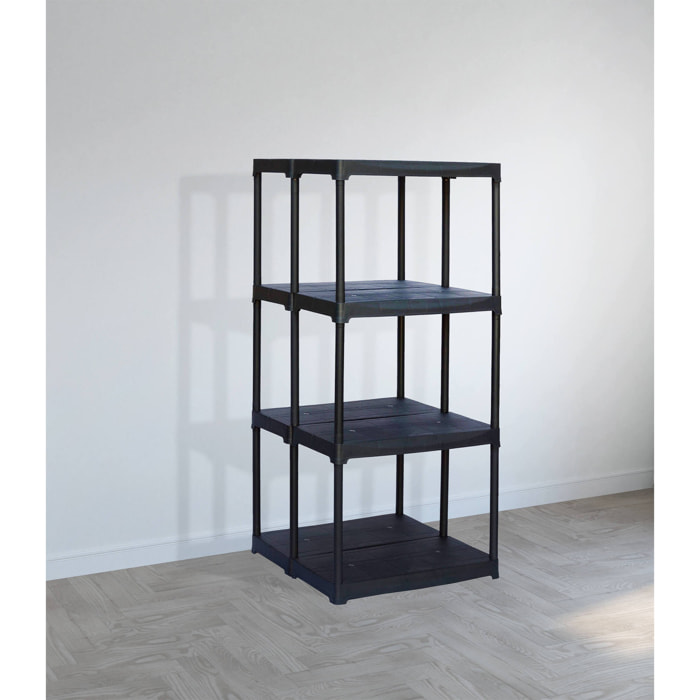 Armadio da esterno Akay, Scaffale outdoor, Armadio balcone multiuso, Armadietto da esterno, 100% Made in Italy, Antracite, 60x59h133 cm