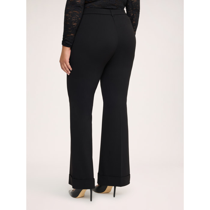 Fiorella Rubino - Pantaloni Flare in tessuto stretch - Nero