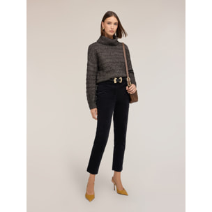 Motivi - Pantaloni slim fit in velluto a coste - Nero