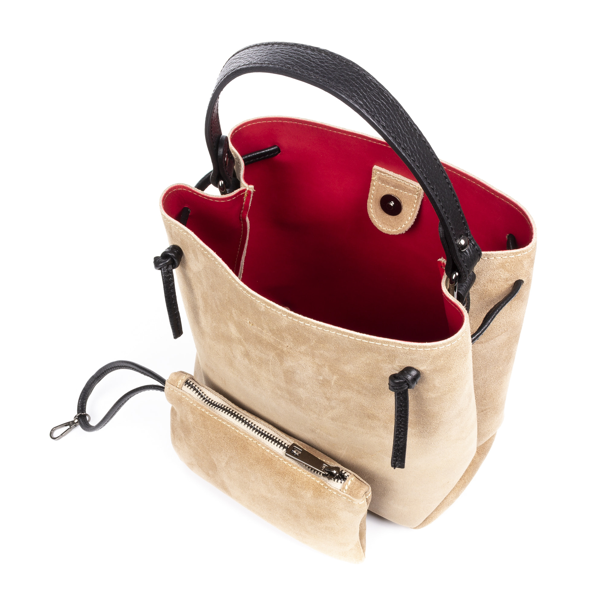 Albidona borsa tote da donna. Pelle autentica finitura Scamosciata.