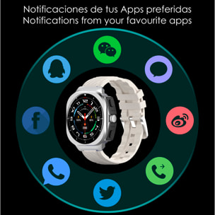 Smartwatch AIMB-Z19. Con termometro, modalità sport, auricolari bluetooth integrati e 2 cinturini in silicone.