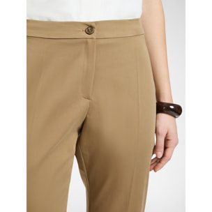 Elena Mirò - Pantaloni dritti in raso stretch - Marrone