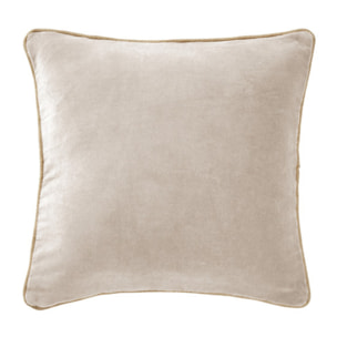 Coussin 45 x 45 cm en velours de coton et passepoil en jute - CESAR