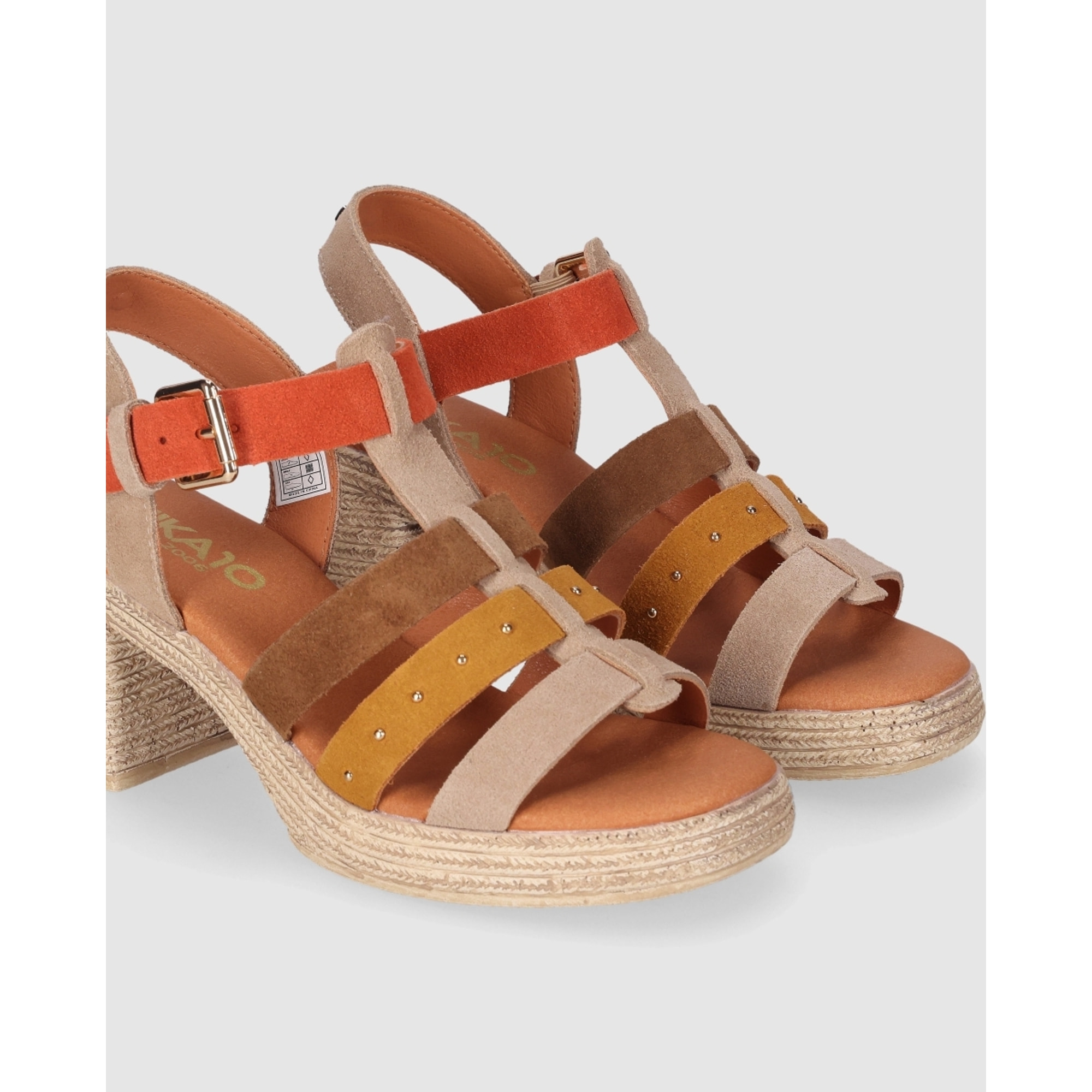 Sandalias de Piel - Multicolor - Tacón: 7 cm