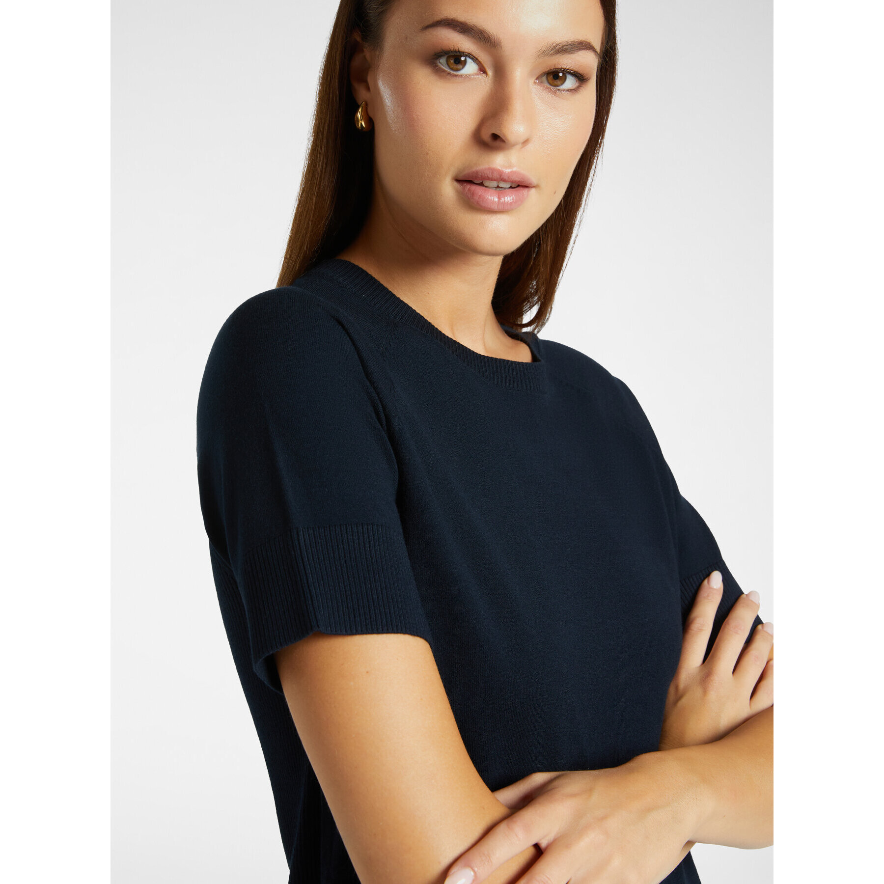 Elena Mirò - Jersey de manga corta en viscosa LENZING™ ECOVERO™ - Azul