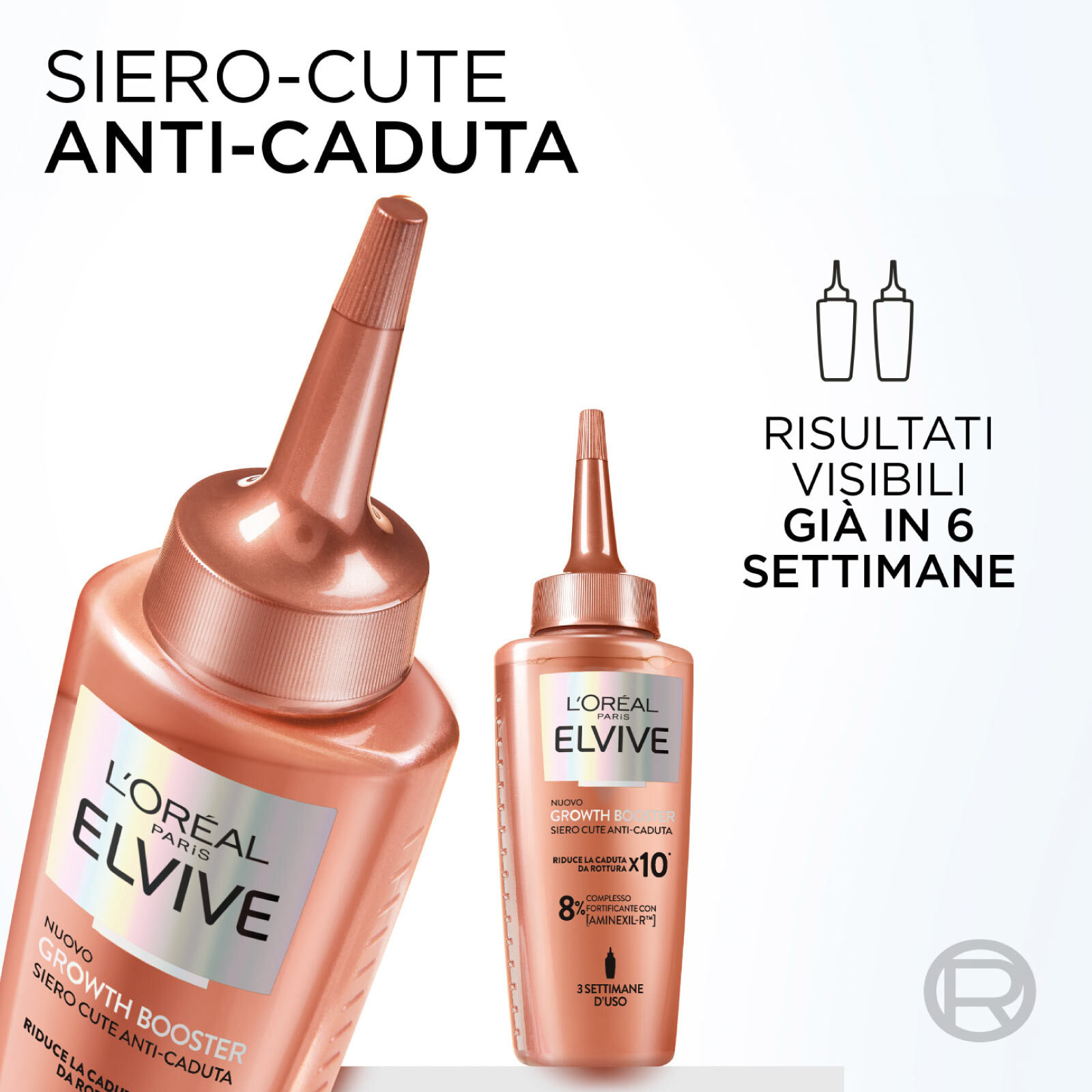 Siero Capelli Anticaduta Elvive Growth Booster Senza Risciacquo Rinforzante con Aminexil-R - Flacone da 102ml