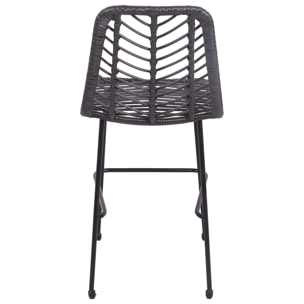 Lot de 2 tabourets de bar en rotin synthétique noirs OKA