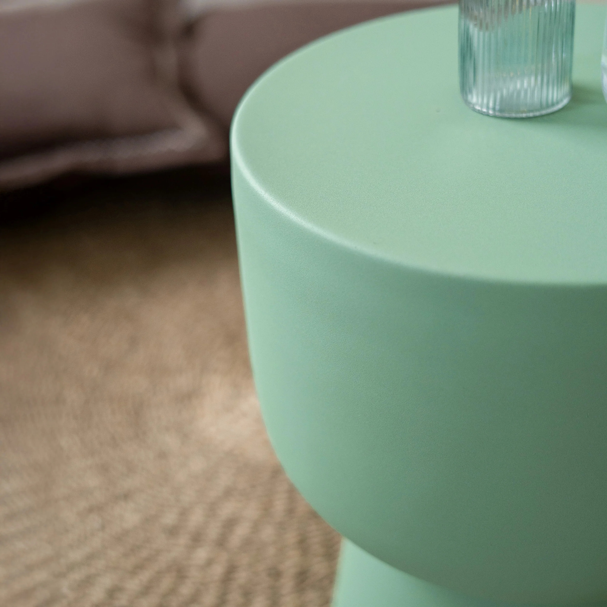 Table d'appoint ronde en métal vert D34 cm - Prisca