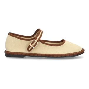 Merceditas de lona con ribete a contraste