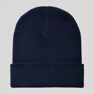 Cappellino blu marino in lana unisex con particolare Polo Club