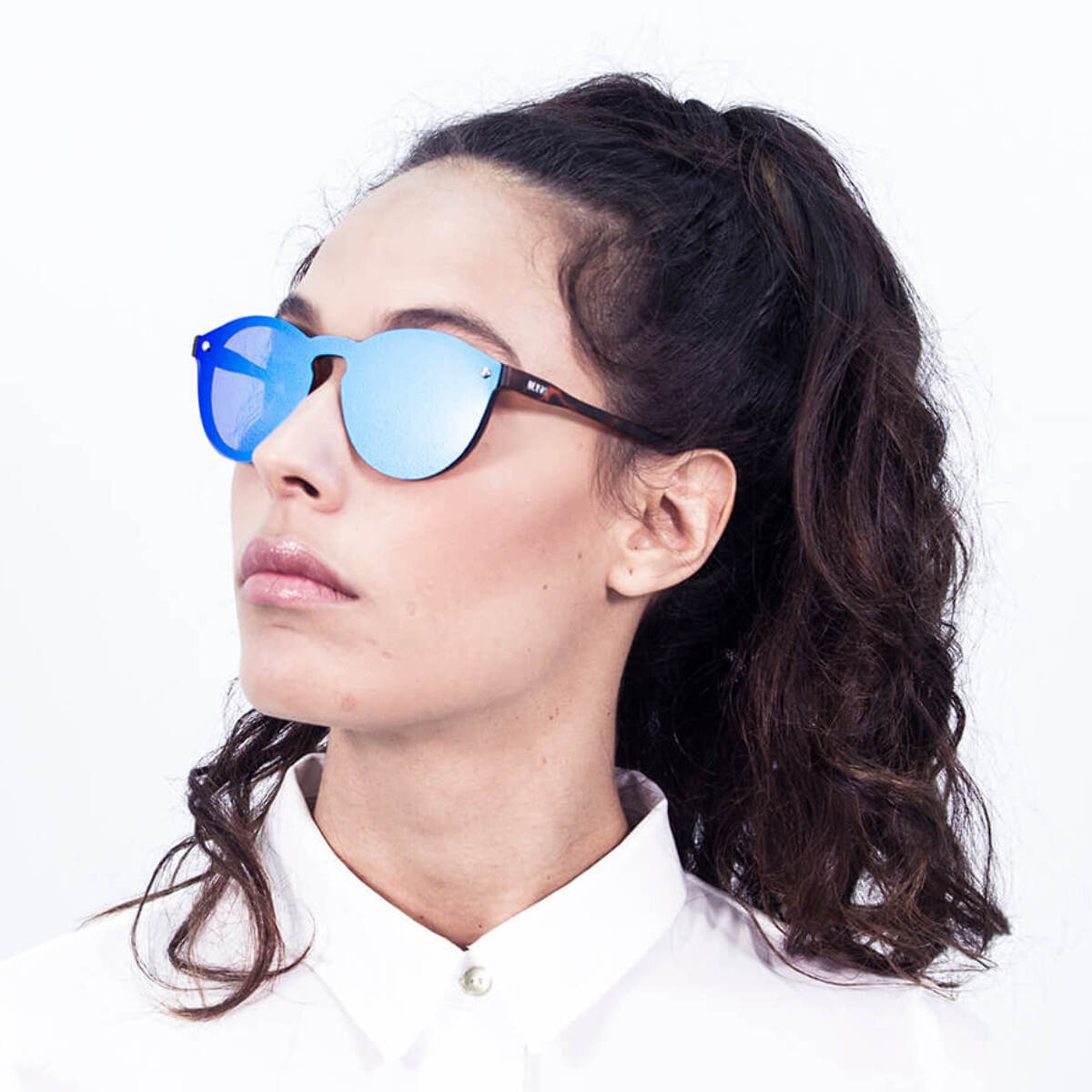 Gafas de sol PALO ALTO RIGA - Mate demi marrón y revo azul cielo / Plana