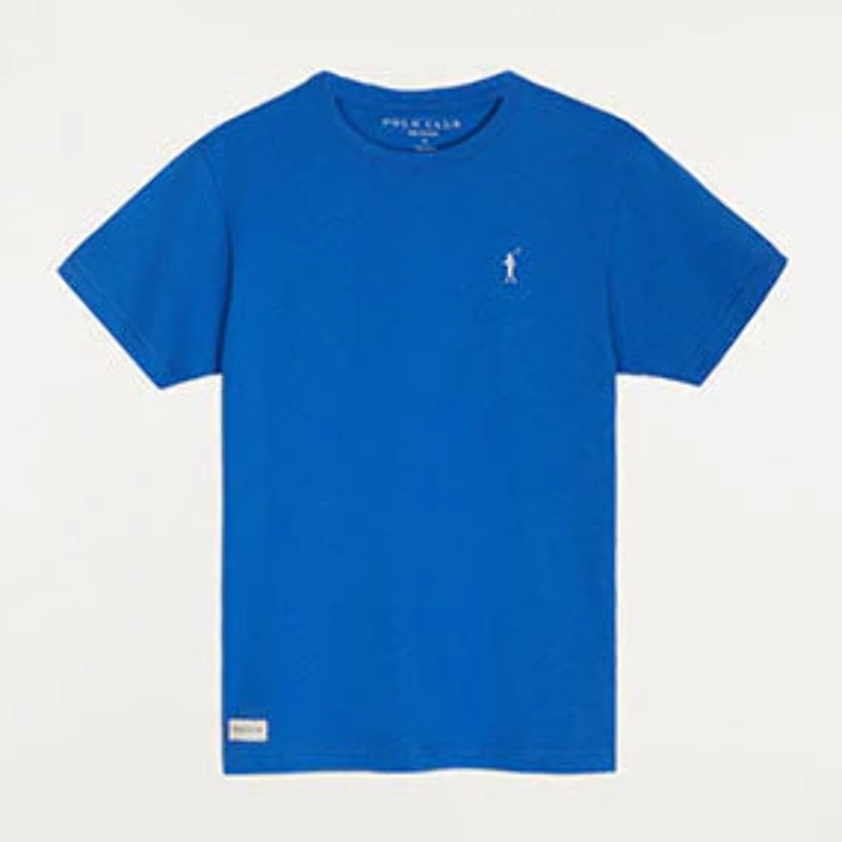 Camiseta azul royal con pequeño logo bordado