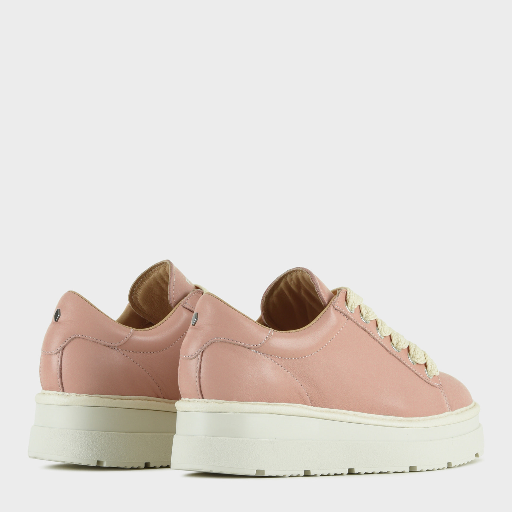 ZAPATO CON CORDONES MUJER P89 DE PIEL ROSA POLVO