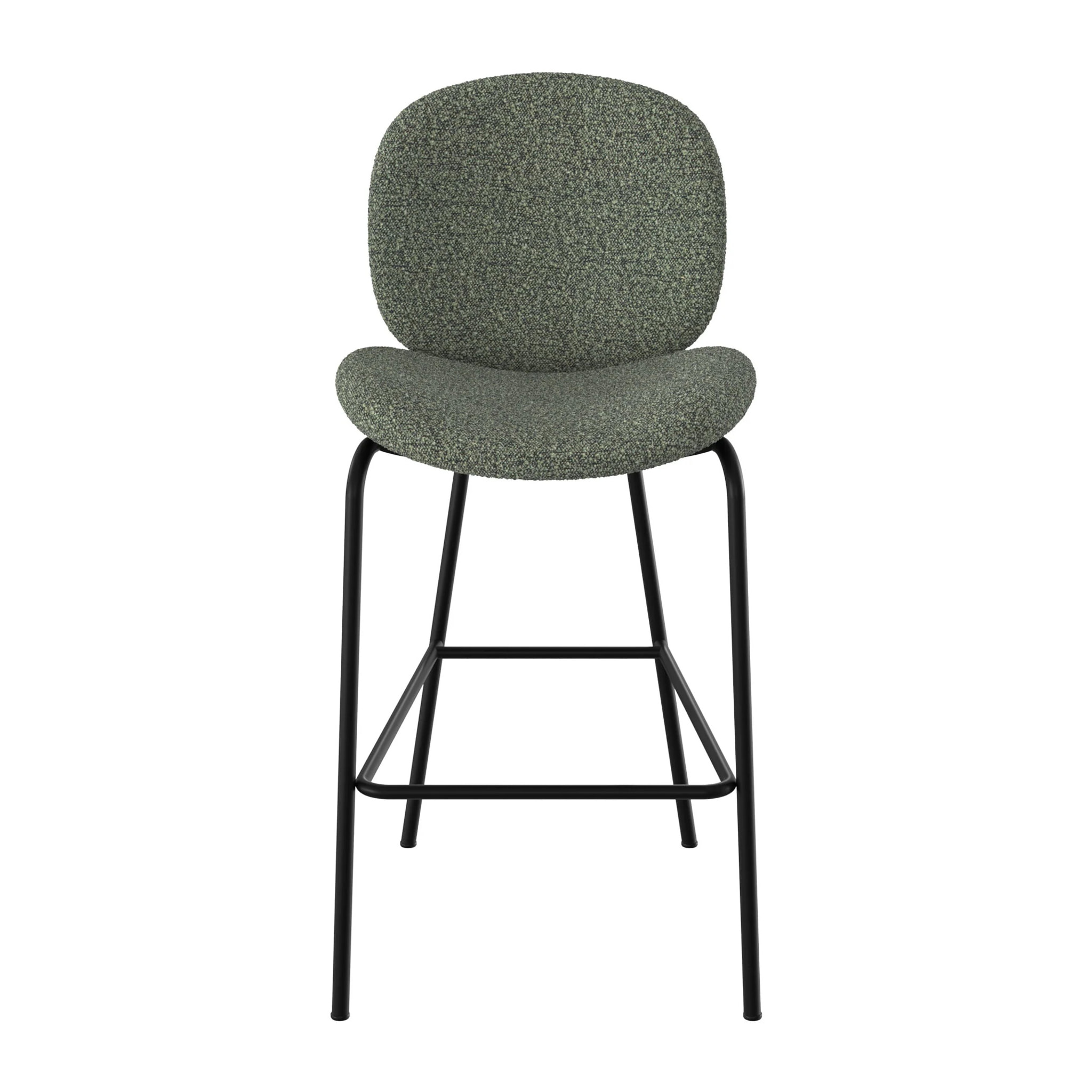 Lot de 2 chaises pour îlot central en tissu bouclé vert 63,5 cm - Iris