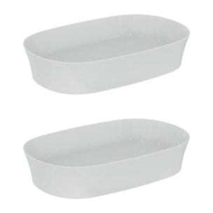 IDEAL STANDARD Lot de deux vasques ovales 60x38 cm Ipalyss sans bonde blanc