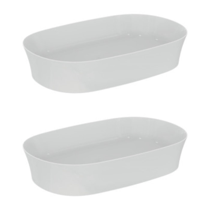 IDEAL STANDARD Lot de deux vasques ovales 60x38 cm Ipalyss sans bonde blanc